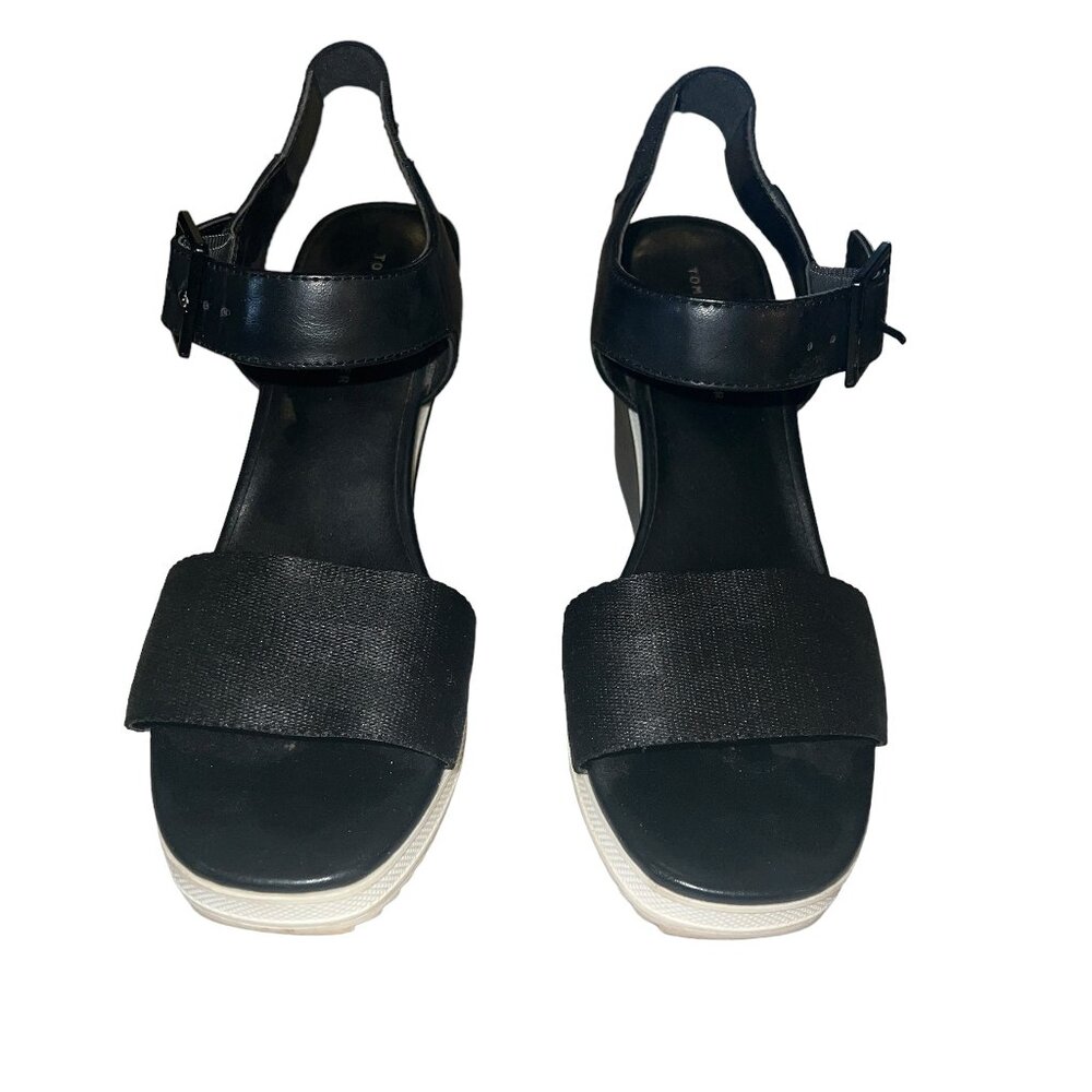 Super comfortable! Tommy Hilfiger Black & White Athleisure Wedge Size 7.5 - Picture 8 of 10